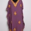 Purple Long Georgette Kaftan with Maherah Aari Embroidery
