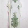 Noora White Long Cotton Kaftan with Aari Embroidery