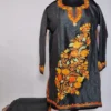 Mehkta Kashmiri Black Silk Short Kurti Set with Aari Embroidery