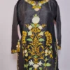 Aari Embroidery Haseen Short Kashmiri Kurti in Black Silk
