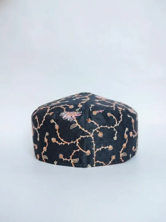 Safar Stylish Black Cap with Sozni Embroidery