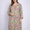Long Georgette Grey Kurti Mahnoor with Chinar Front Back Aari Embroidery