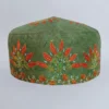 Kashmiri Aabid Green Toosha Cap with Hand Sozni Embroidery