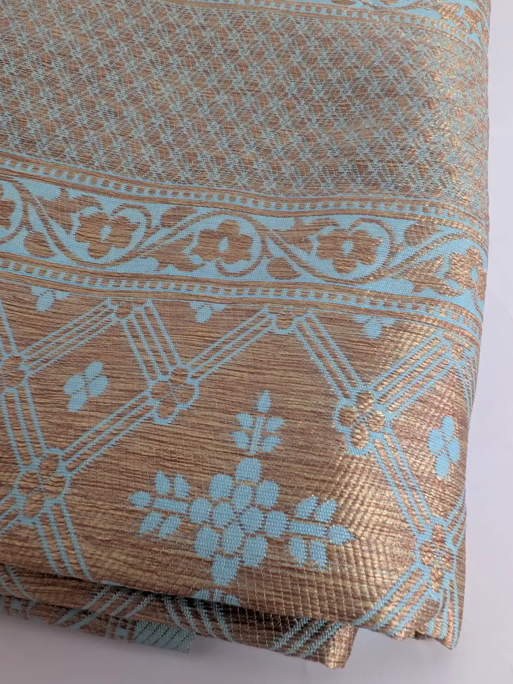 Gulabi Cotton Silk Kani Saree with Border Zari Embroidery - Image 2