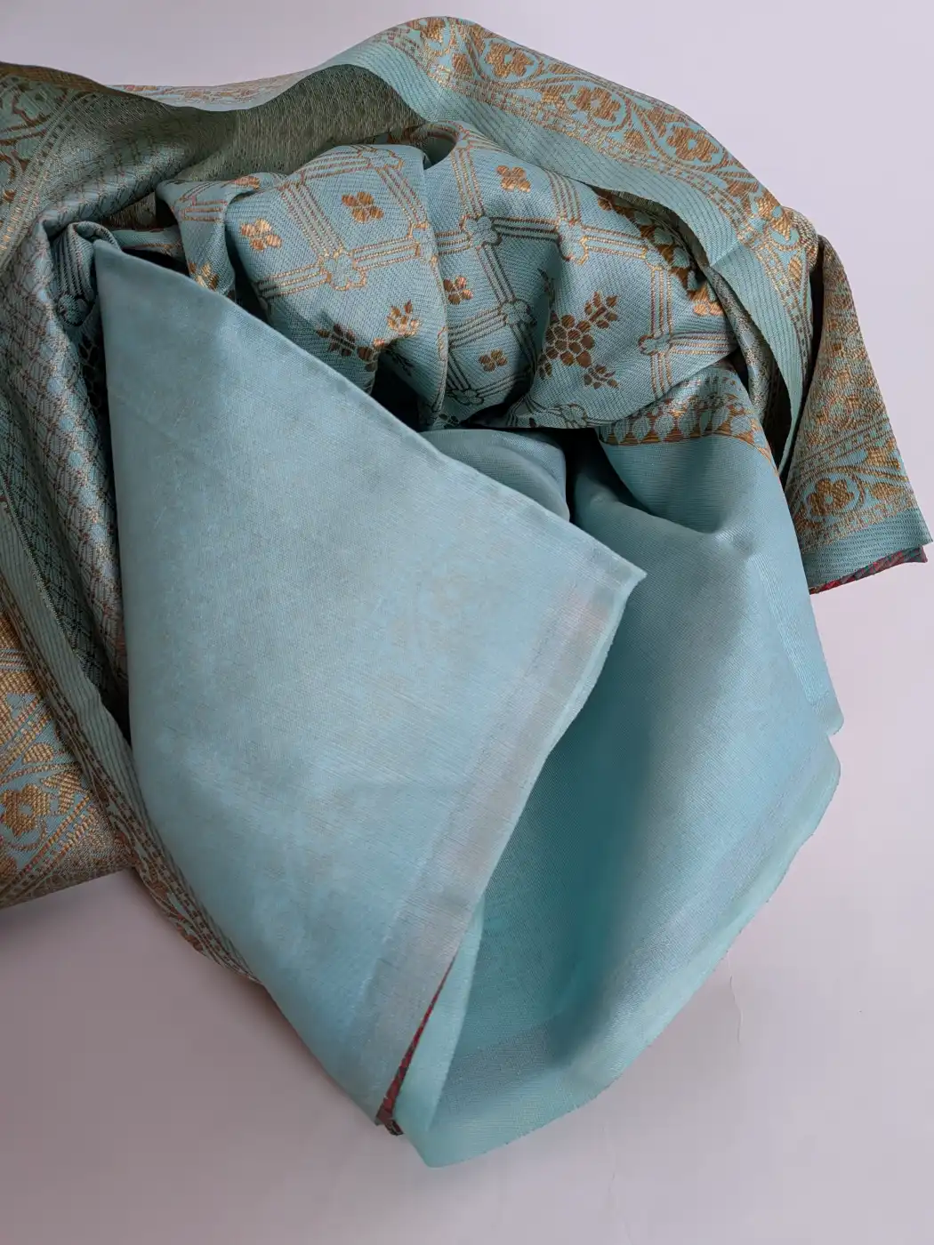 Gulabi Cotton Silk Kani Saree with Border Zari Embroidery - Image 5