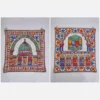 Islamic Wall Hanging with Silk Hand Chain Stitch Embroidery | Set of 2 | Holy Masjid