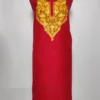 Maroon 2pc Kashmiri Suit Material Rehba with Aari Embroidery in Ruby Cotton