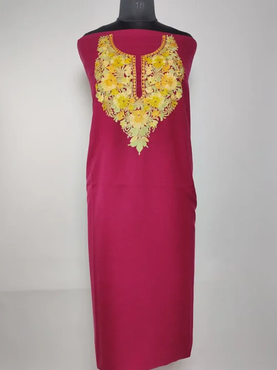 2pc Maroon Decent Suit in Summer Cool Cotton with Aari Embroidery Sonzal