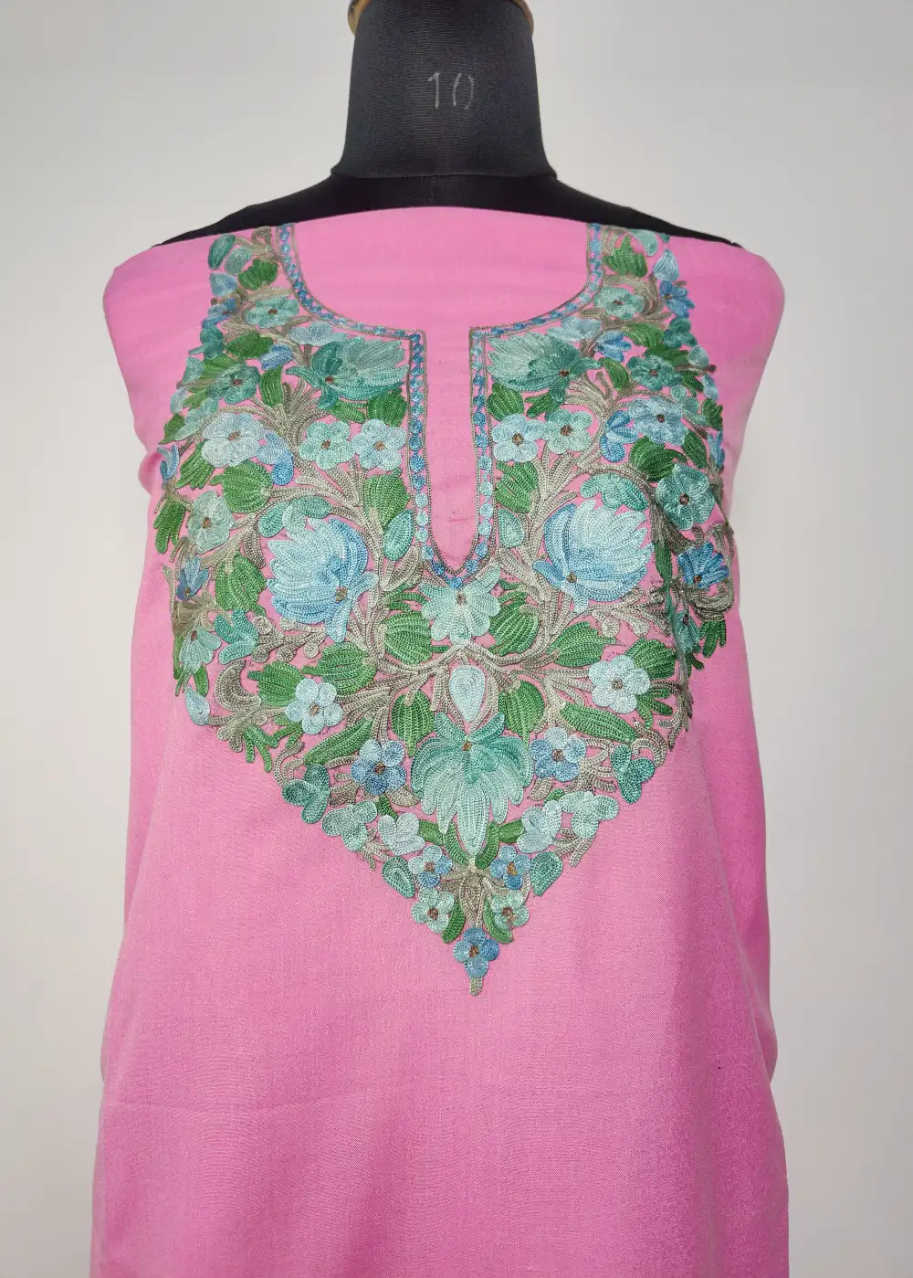 Dilkash Gulab 2pc Kashmiri Salwar Kameez Suit with Aari Embroidery in Summer Cool Cotton - Image 2