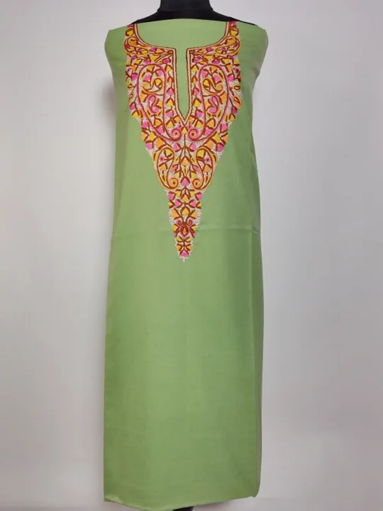 Mehrvash 2pc Pastel Green Salwar Kameez Suit in Summer Cool Cotton with Hand Aari Work