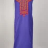 Navy Blue 2pc Unstiched Suit in Summer Cool Cotton with Hand Aari Embroidery Nazmin
