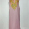 Inara Nun Chai Pink 2pc Suit Material in Summer Cool Cotton with Hand Aari Embroidery