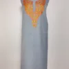 2pc Grey Unstiched Suit in Summer Cool Cotton with Hand Aari Embroidery Minhal