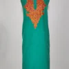 Pine Green 2pc Unstiched Suit in Summer Cool Cotton Sifat with Hand Aari Embroidery