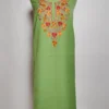 Daniya 2pc Pastel Green Suit Material with Hand Aari Embroidery in Summer Cool Cotton