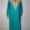 Green Long Cotton Kashmiri Kurti with Inaya Aari Embroidery