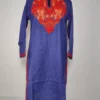 Dark Blue Kashmiri Long Cotton Mehr Kurti with Aari Embroidery