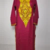 Maroon Kashmiri Long Cotton Zeba  Kurti with Aari Embroidery