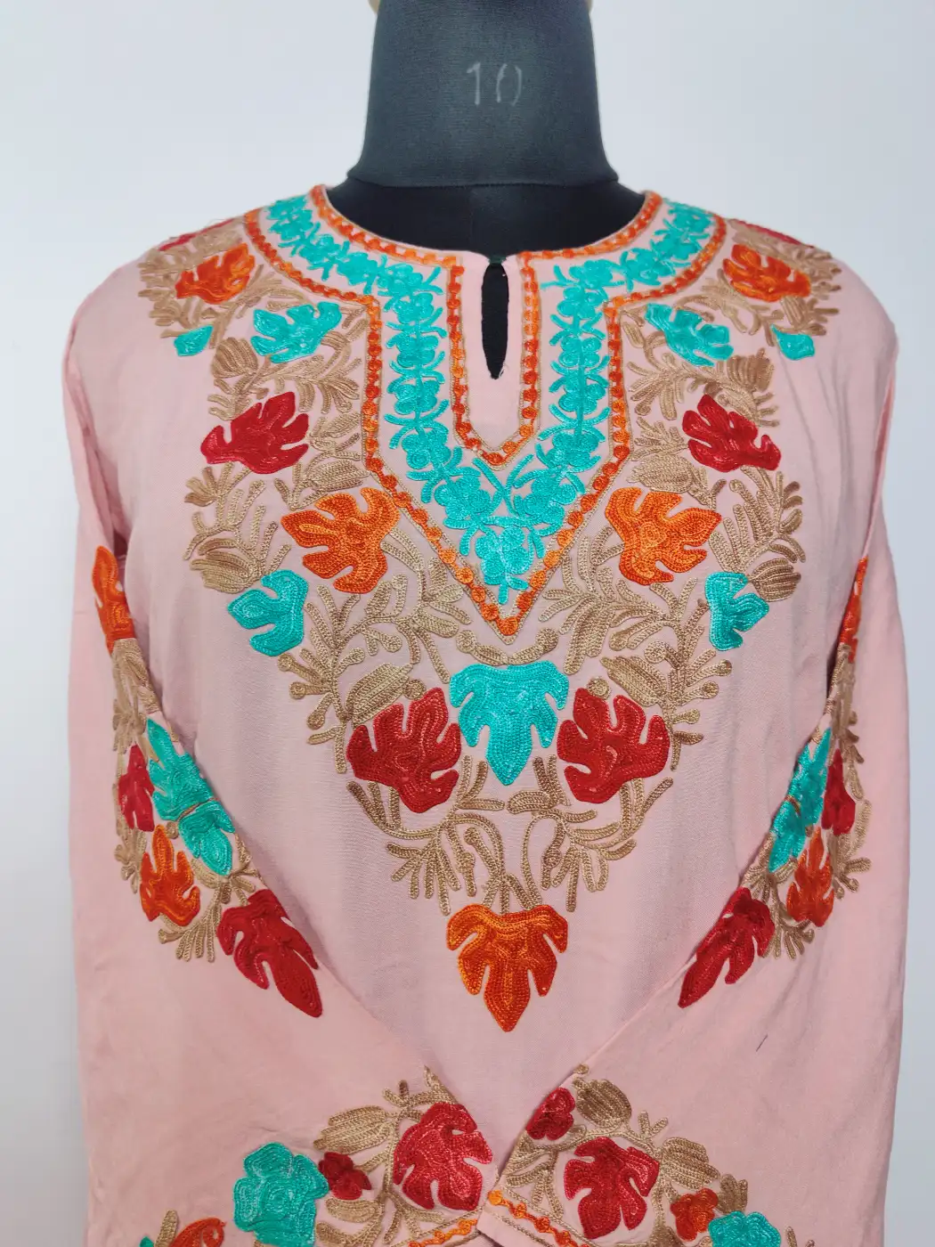 Kashmiri Short Summer Cool Hayat Co-ord Set with Aari Embroidery - Image 2