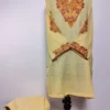Yellow Kashmiri Sabeen LongSummer Cool Co-ord Set with Aari Embroidery