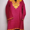 Maroon Short Cotton Ibtida Kurti with Aari Embroidery