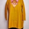 Mustard Short Cotton Kurti with Aari Embroidery Mehar
