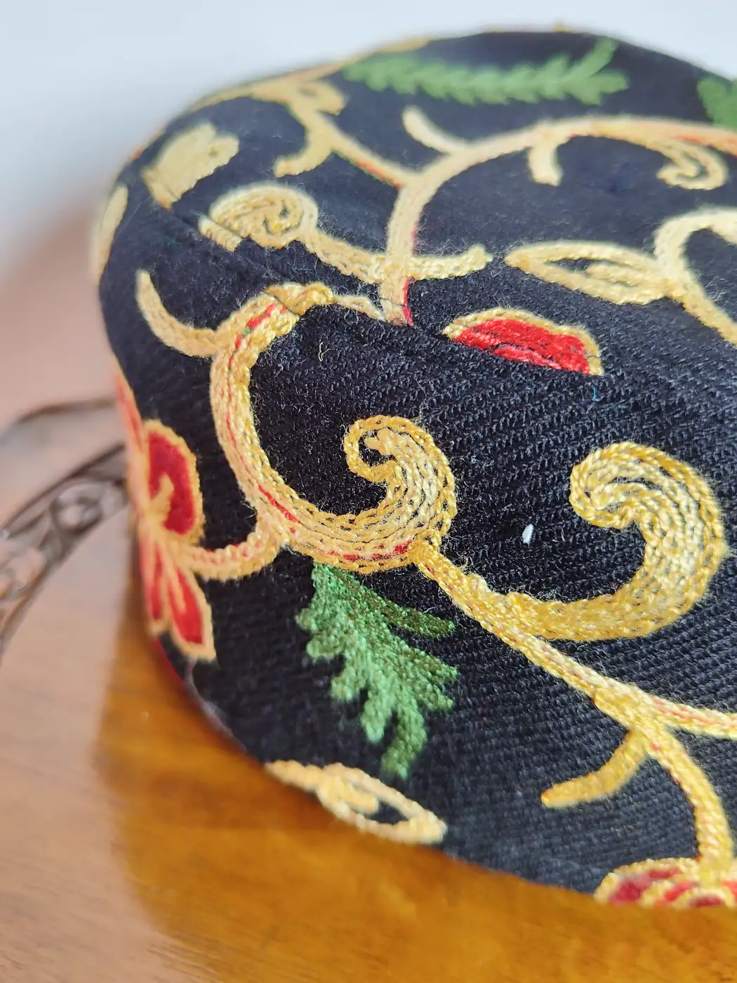 Sahab Aari Embroidery Black Kashmiri Cap - Image 3