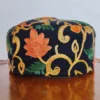 Black Aari Embroidery Nawaz Wool Cap
