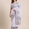 white kashmiri saree with aari embroidery