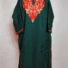Woolen Dark Green Pheran Saira with Aari Embroidery in Cashmilon
