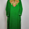 Naila Forest Green Pheran in Cashmilon Wool with Aari Embroidery