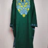 Fiza Green Loose Pheran in Cashmilon Wool with Aari Embroidery