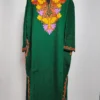 Woolen Dark Green Pheran in Cashmilon with Aari Embroidery Saba