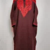 Behtreen Brown Pheran with Front Back Aari Work in Cashmilon Wool