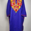 Royal Blue Alamzeb Pheran in Cashmilon Wool with Aari Embroidery