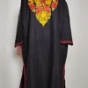 Embroidered Black Pheran Chaman with Aari in Cashmilon Wool