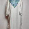 Woolen White Pheran Bahar with Aari Embroidery in Cashmilon