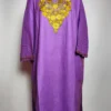 Reyhana Purple Pheran with Aari Embroidery in Cashmilon Wool