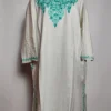 White Embroidered Pheran with Aari in Cashmilon Wool Yasmin