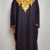 Woolen Sonzal Black Pheran with Aari Embroidery in Cashmilon