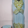 Long Blue Summer Cool Cotton Kurti Set with Aari Work Gulnar