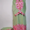 Eman Green Long Summer Cool Cotton Kurti Set with Aari Work