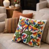 Tree of Life Hand Embroidered Crewel 16×16 Cushion Cover - Set of 2