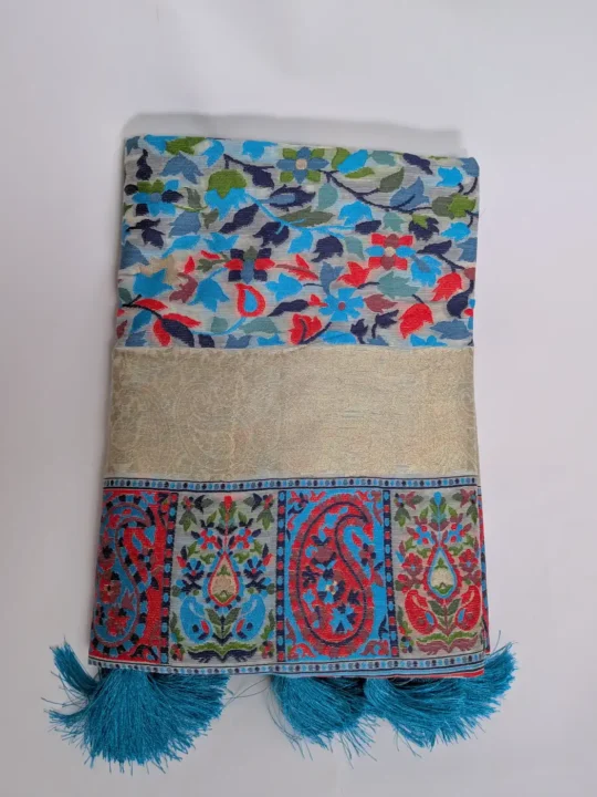 Cotton Silk Beige Kani Saree Mehrunisa