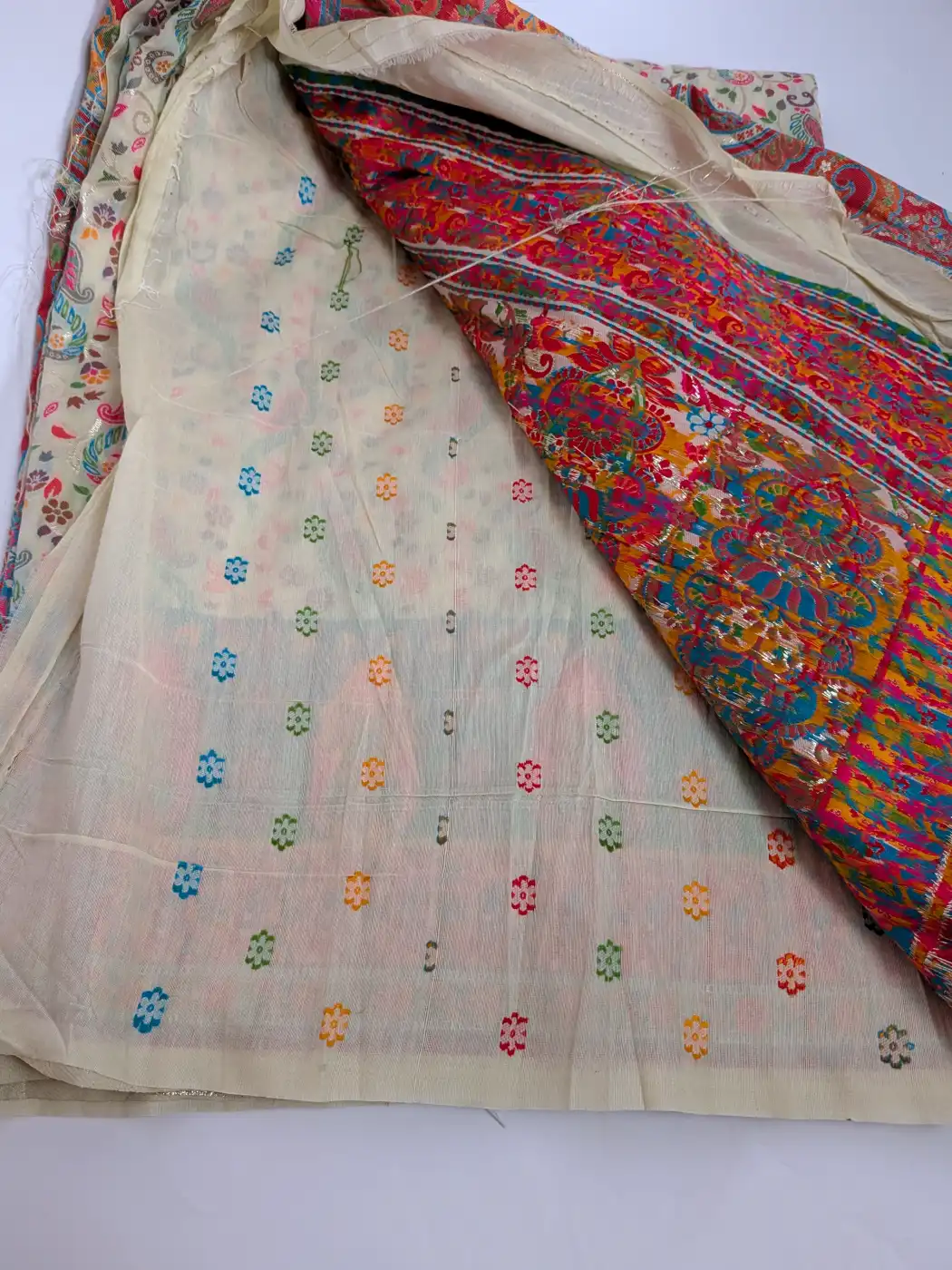 Shaheen Cotton Silk Beige Kani Saree - Image 4
