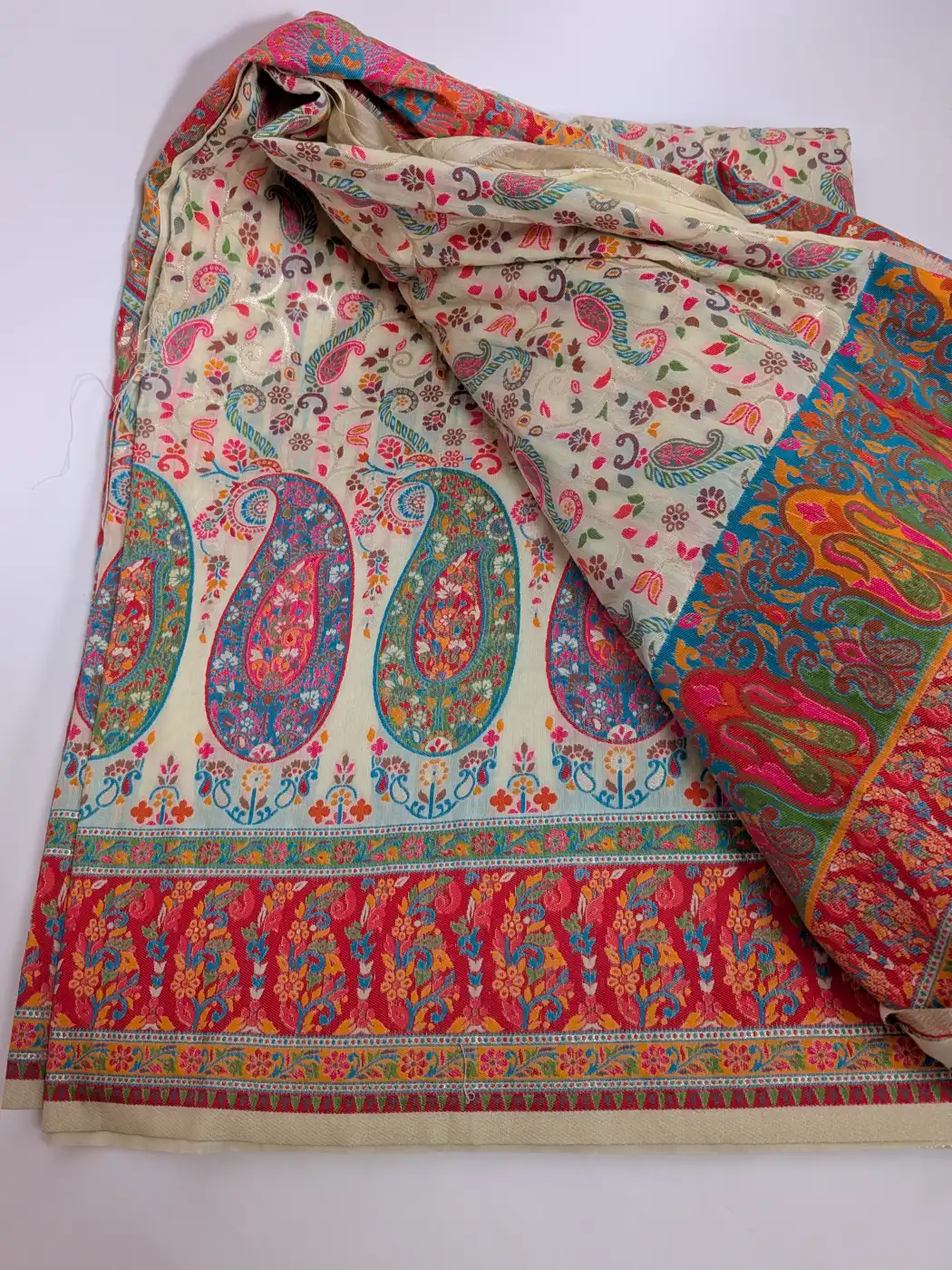 Shaheen Cotton Silk Beige Kani Saree - Image 6