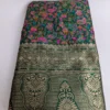 Mehrun Zari Embroidered Green Saree Cotton Silk