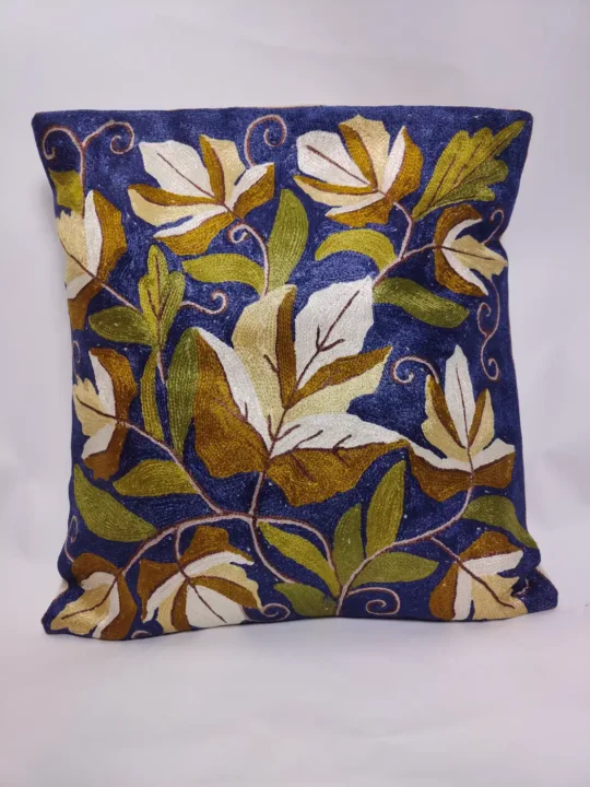 Cushion Covers  with Kashmiri Hand Chain Stitch Work | 16 x 16 | Set of 2 | Blossom Bliss