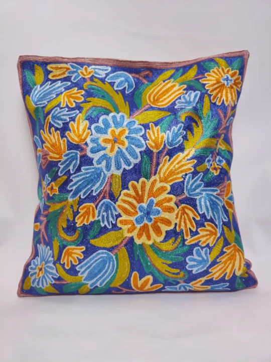 Kashmiri Cushion Covers  - Hand Chain Stitch | 16 x 16 | Set of 2