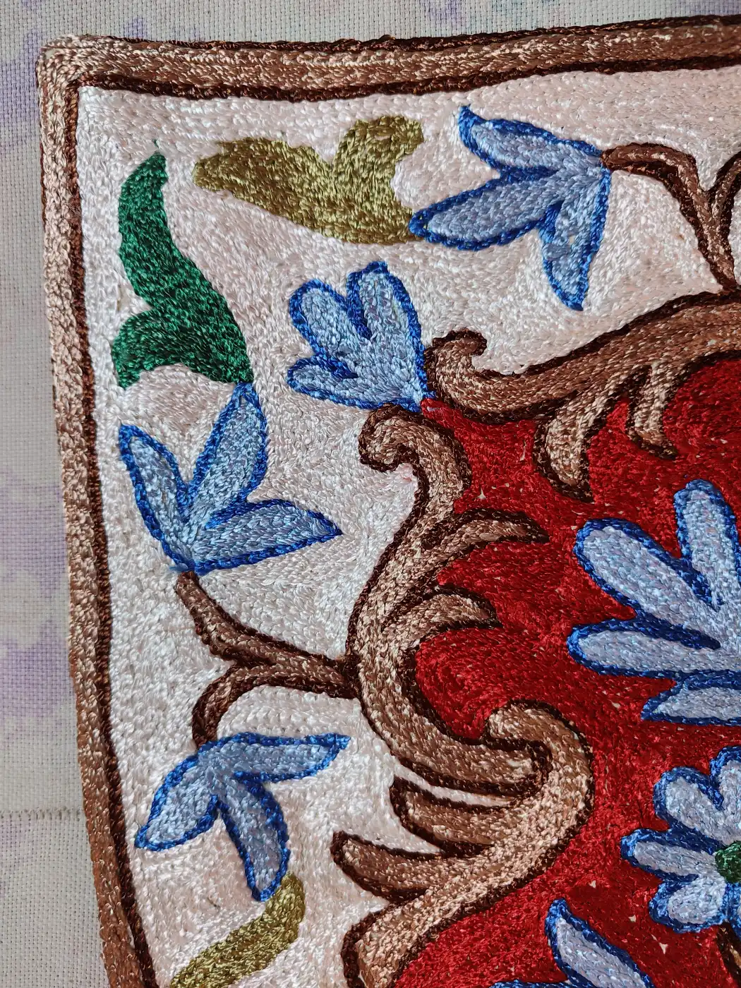 Miri Kashmiri Cushion Covers - Set of 2 - Miri Chain Stitch (16x16) - Image 4